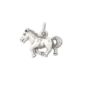 925 Sterling Silver Galloping Horse Pendant