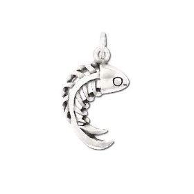 Sterling Silver  Fish Bone Pendant