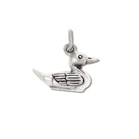 Sterling Silver 3-D Floating Mallard Duck Pendant