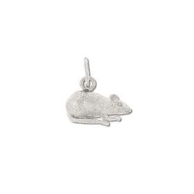 Sterling Silver Small Textured Rat Pendant