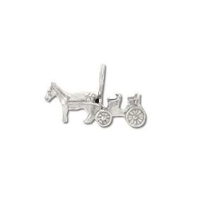 Sterling Silver Horse and Buggy Pendant