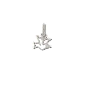 925 Sterling Silver Diamond Cut Open Bird Pendant