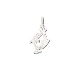 Sterling Silver Double Dolphin Charm Pendant