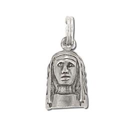 New 925 Oxidized Indian Head Figurine  Pendant