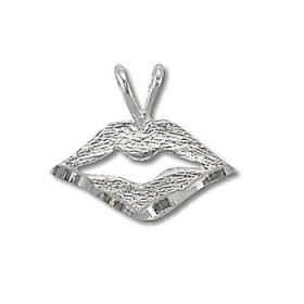 Sterling Silver  Diamond Cut Lips Pendant