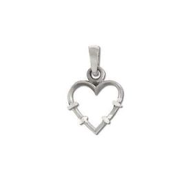 Sterling Silver Diamond Cut Heart with Thorns Pendant