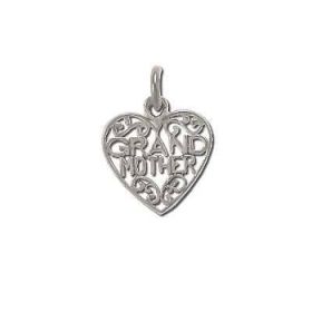 Sterling Silver Filigree Grandmother Heart Pendant