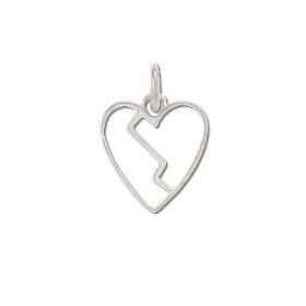 Sterling Silver Broken Heart Charm Pendant