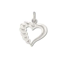 Sterling Silver Open Heart with Tiered Hearts Pendant