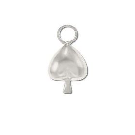 Sterling Silver Puffed Spade Pendant