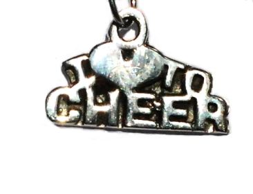 Sterling Silver I Love to Cheer Charm Pendant Cheerleader