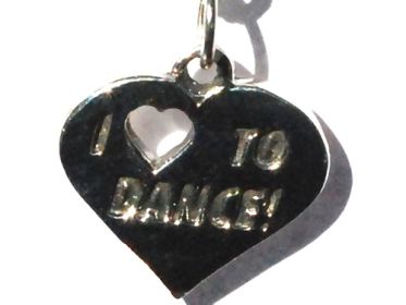 Sterling Silver I Heart (love) to Dance Charm Pendant