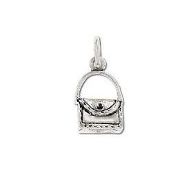 Sterling Silver Ladies Fashion Flap Purse Pendant