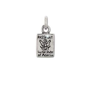 Sterling Silver Passport  Charm