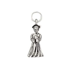 Sterling Silver Women with Diploma In Graduation Cap and Gown