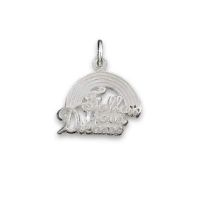 Sterling Silver Follow Your Dreams Rainbow Word Charm