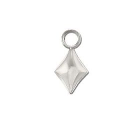 Sterling Silver Puffed Diamond Pendant