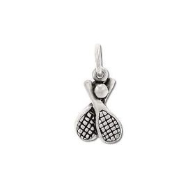 Sterling Silver Crossed Racquet & Ball Pendant Pendant
