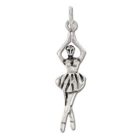 925 Sterling Silver Abstract Art Ballerina Pendant Charm