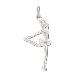 Sterling Silver Ice Skater Dancer Starting Spin Charm Pendant.