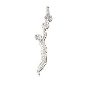 Sterling  Silver BasketBall Player Charm pendant.