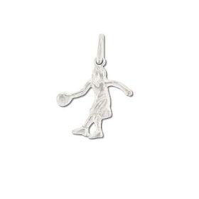 Sterling Silver Girl Bowling Charm Pendant