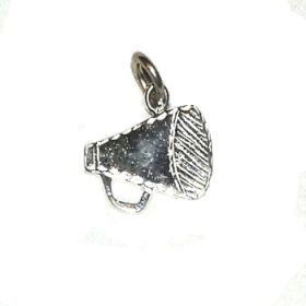 Sterling Silver Cheerleader's MegaPhone Charm Pendant
