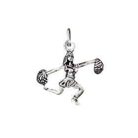 Sterling Silver Cheering Pom Poms Cheer leader charm pendant