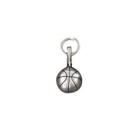 Sterling Silver Round BasketBall Ball Charm Pendant