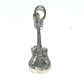 Sterling Silver Guitar Charm Pendant