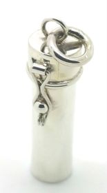 Sterling Silver Cylinder Prayer Box with Latch 1 1/4 inches