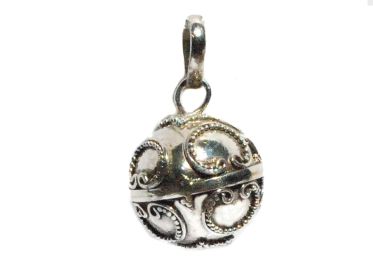 Sterling Silver Hand Made 16.MM Chime Harmony Dream Ball Pendant