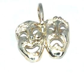 Sterling Silver Diamond Cut Comedy Tragedy Pendant