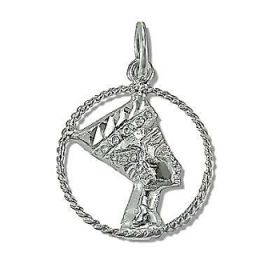 Sterling Silver Nefrateetee Circle Pendant