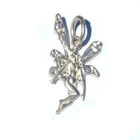 Sterling Silver Diamond Cut Art Deco Fairy Pendant
