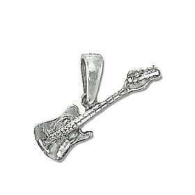 Sterling Silver Electric Guitar Charm Pendant