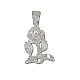 Sterling Silver Diamond Cut Rose Pendant