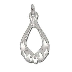 Sterling Silver Diamond Cut Tear Drop Pendant
