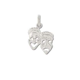 Sterling Silver Comedy & Tragedy Masks Pendant