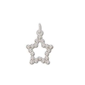 Sterling Silver CZ Open Star Pendant