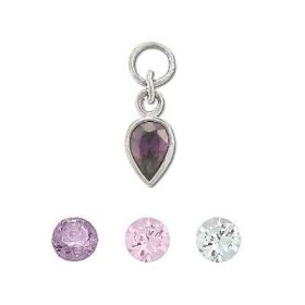 Sterling Silver CZ Tear Drop Pendant