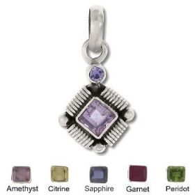 Sterling Silver Genuine Hand-Made Facet Stone Pendant