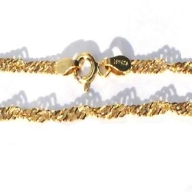 Sterling Silver Vermeil 9 Inch twisted Chain Bracelet