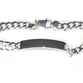 Sterling Silver Italian 8 Inch ID Bracelet 6.5mm Wide