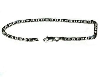 Sterling Silver 7 inch 3mm Flat Marina 80 Bracelet