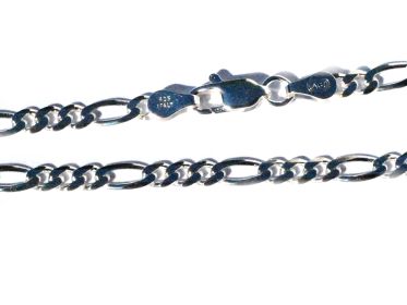 Sterling Silver 7 Inch 3.9mm 3+1 Figaro Bracelet
