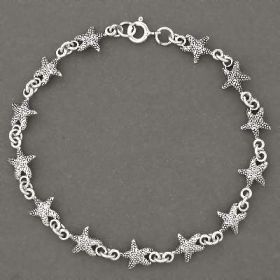 925  Sterling Silver Starfish Link Bracelet