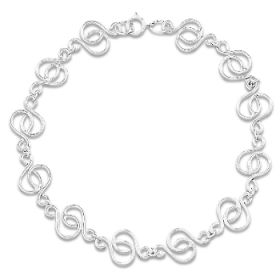 Sterling Silver 925 7 1/2  inch Spiral link bracelet