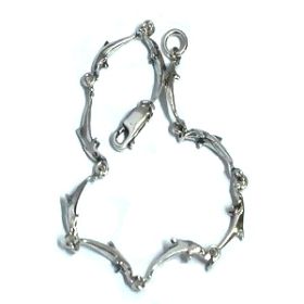 Sterling Silver Elongated Dolphin  Link Bracelet