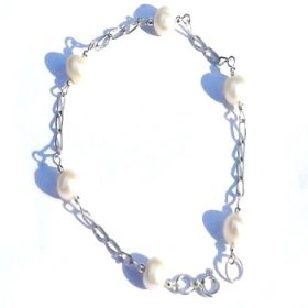 New Sterling Silver Bracelets with 6mm Pearls